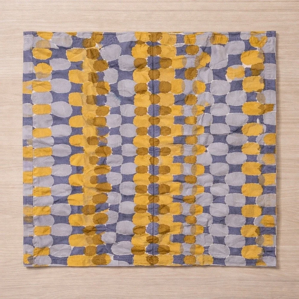 Vintage Vera Neumann Silk Scarf 22x22 Signed USA Hand‎ Rolled Mod Geometric